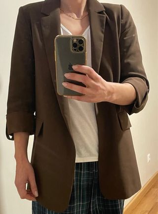 Americana Pull&Bear marrón chocolate T.XS