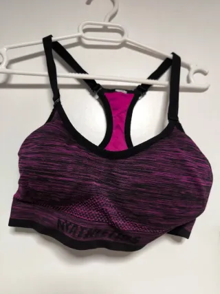 Sujetador deportivo morado y negro