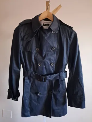 Gabardina Massimo Dutti azul mujer