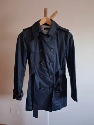 Gabardina Massimo Dutti azul mujer