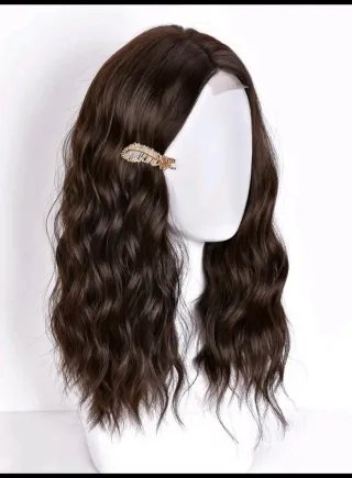 Peluca sintética marrón 18 pulgadas ,