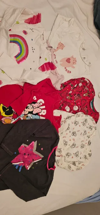 Lote 5 Camisetas Manga Larga Niña talla 24- 36