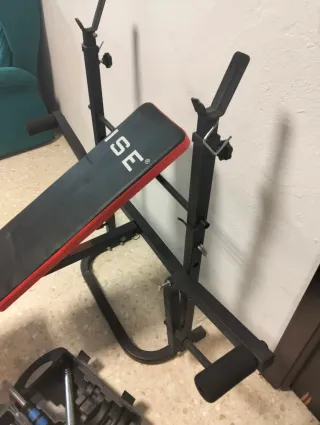 Banco de pesas ISE y juego de pesas de 20 klg