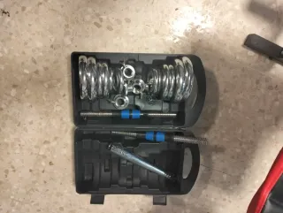 Banco de pesas ISE y juego de pesas de 20 klg