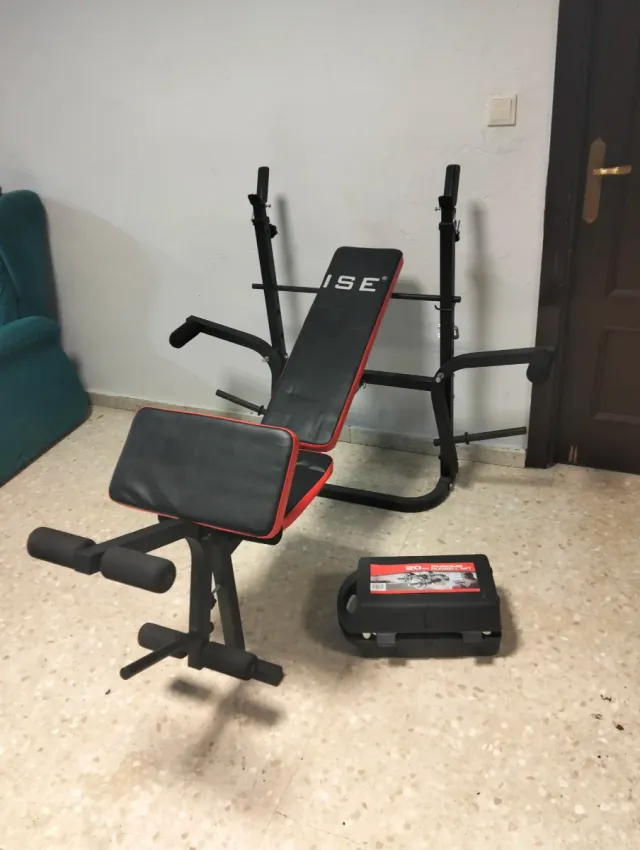 Banco de pesas ISE y juego de pesas de 20 klg