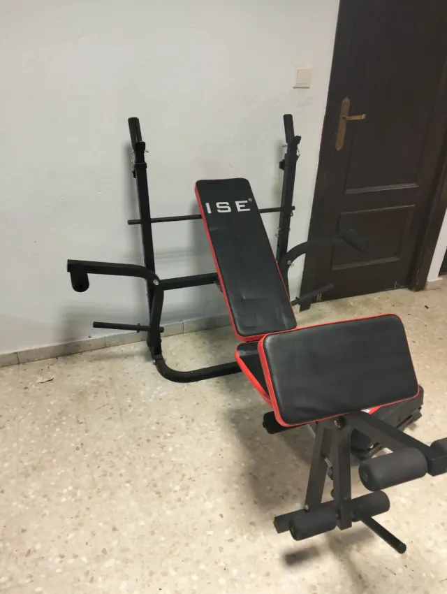 Banco de pesas ISE y juego de pesas de 20 klg