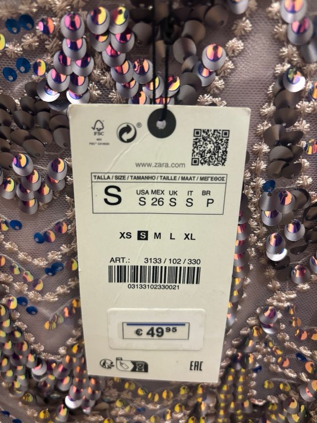 Falda midi Zara lentejuelas