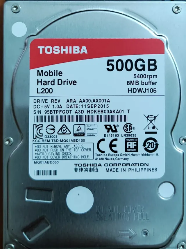 Disco Duro Toshiba 500GB Mobile HDD L200