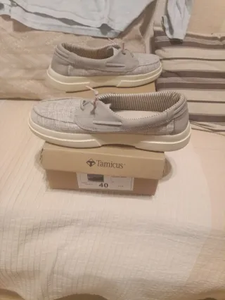 Zapatillas Tamícus Talla 40 Beige/Gris
