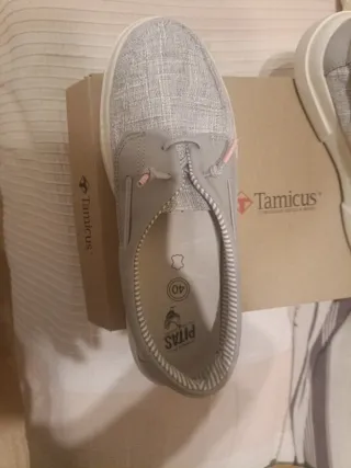 Zapatillas Tamícus Talla 40 Beige/Gris