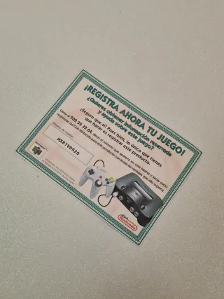 Tarjeta Registro Nintendo 64 Club Nintendo