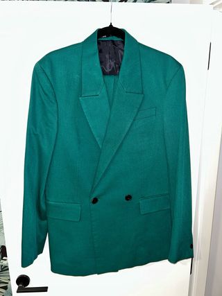 Traje Cruzado Zara Verde