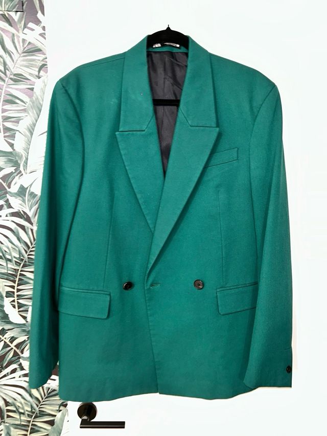 Traje Cruzado Zara Verde