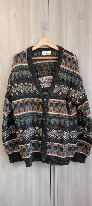 Cardigan Colorado Lana Alpaca Vintage XL