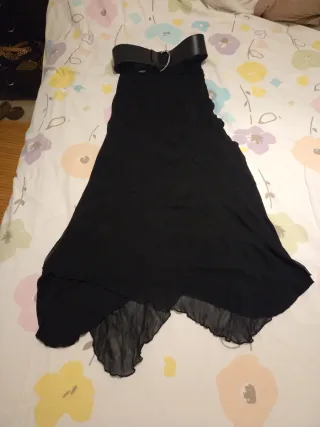 Vestido o falda larga, negro talla única