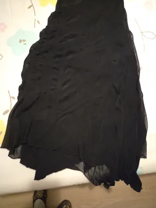 Vestido o falda larga, negro talla única