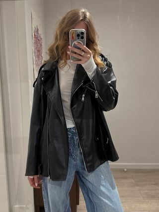 Chaqueta de piel ecológica Zara