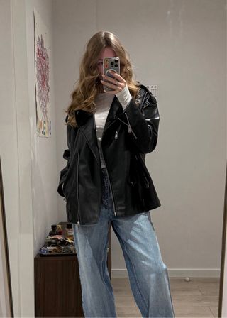 Chaqueta de piel ecológica Zara