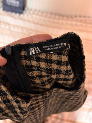 Vestido Zara cuadros negro y marrón