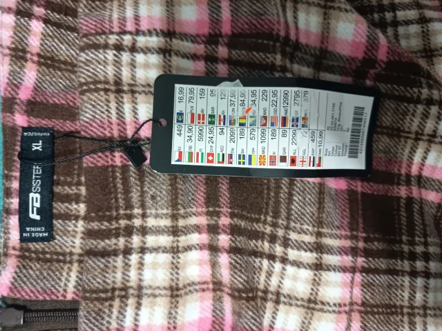 Falda de cuadros marrón y rosa