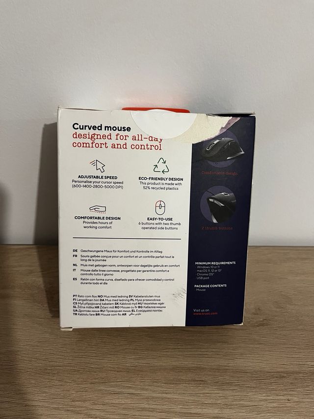 Ratón Trust FYDA Negro Cómodo