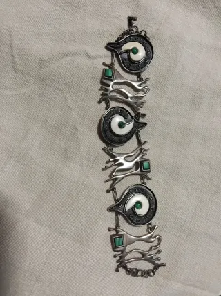 Pulsera Plata y Malaquita