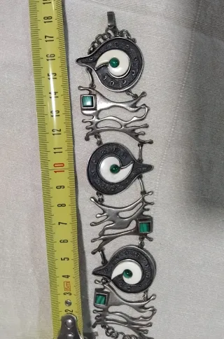 Pulsera Plata y Malaquita