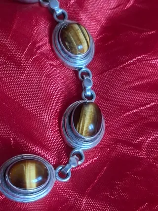 Pulsera Plata Ley 925 Ojo de Tigre