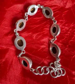 Pulsera Plata Ley 925 Ojo de Tigre