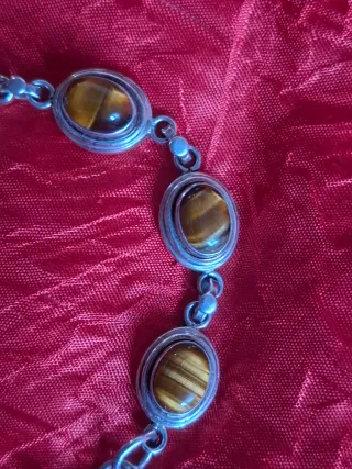 Pulsera Plata Ley 925 Ojo de Tigre