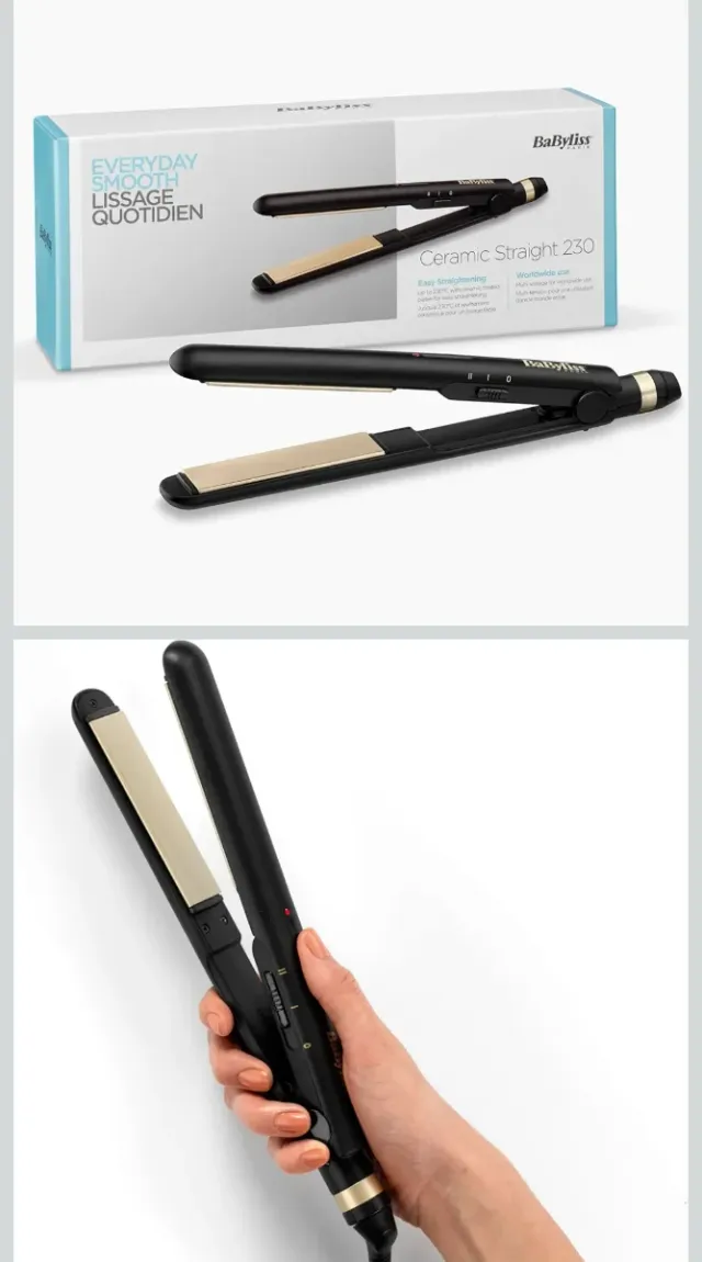 Plancha de Pelo BaByliss Cerámica Negra/Dorada