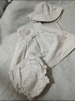 Conjunto 3 piezas bebé floral 3-6meses (62cm)