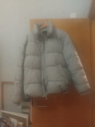 Chaqueta acolchada gris anorak hombre