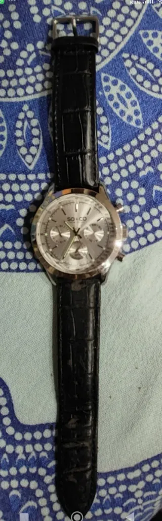 Reloj SO&CO Cronógrafo Negro y Plateado