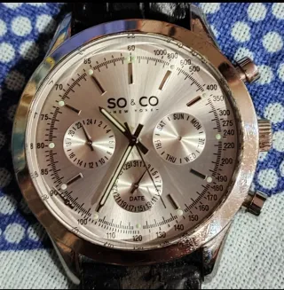 Reloj SO&CO Cronógrafo Negro y Plateado