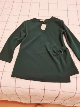 Top manga larga verde botella Trucco