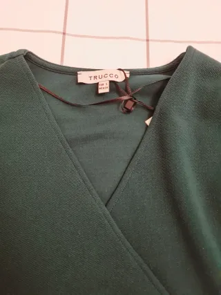 Top manga larga verde botella Trucco