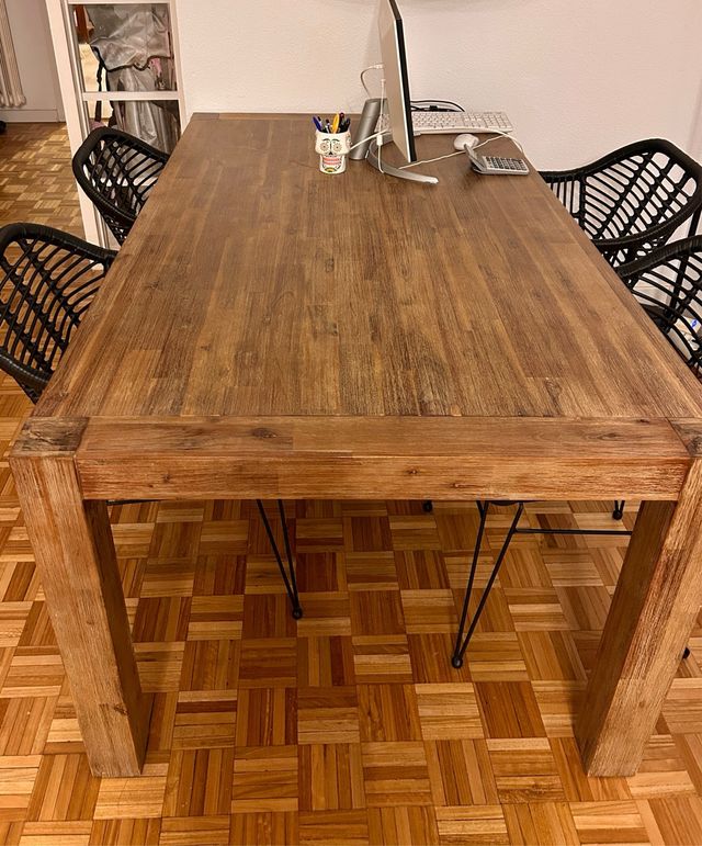 Mesa comedor madera maciza diseño rústico