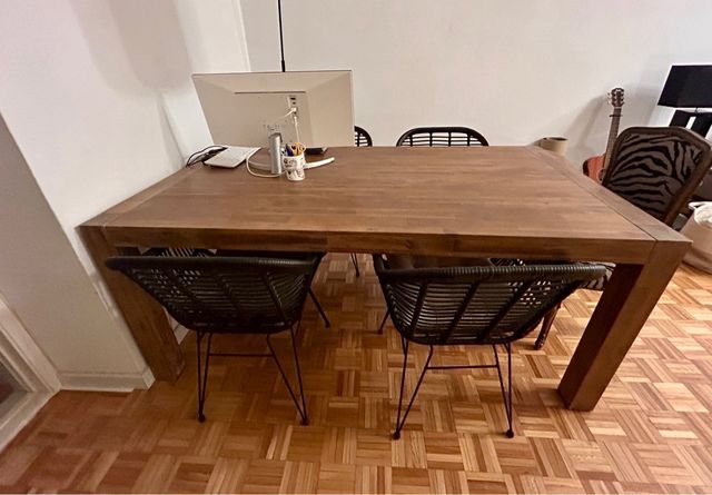 Mesa comedor madera maciza diseño rústico