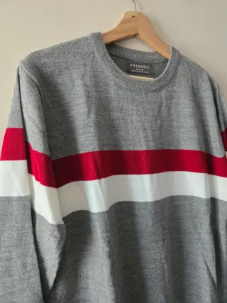 Jersey Primark Gris Rayas Talla M