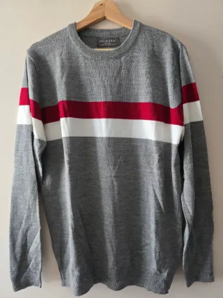 Jersey Primark Gris Rayas Talla M