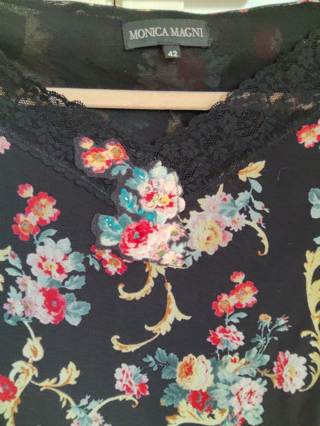 Blusa floreale pizzo Monica Magni taglia 42
