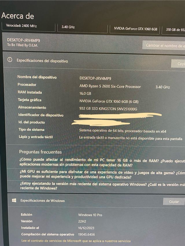 Pack PC Gaming + Monitor Negro