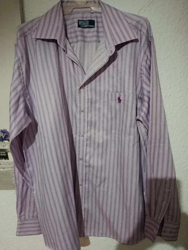 Camicia Polo Ralph Lauren a Righe Rosa/Viola