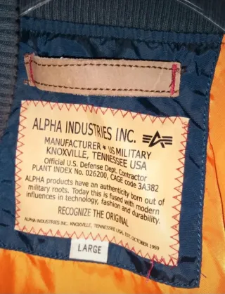 Chaqueta Alpha Industries Negra/Gris