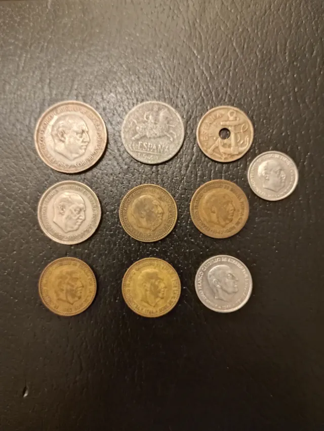 Lote 10 Monedas Pesetas Franco