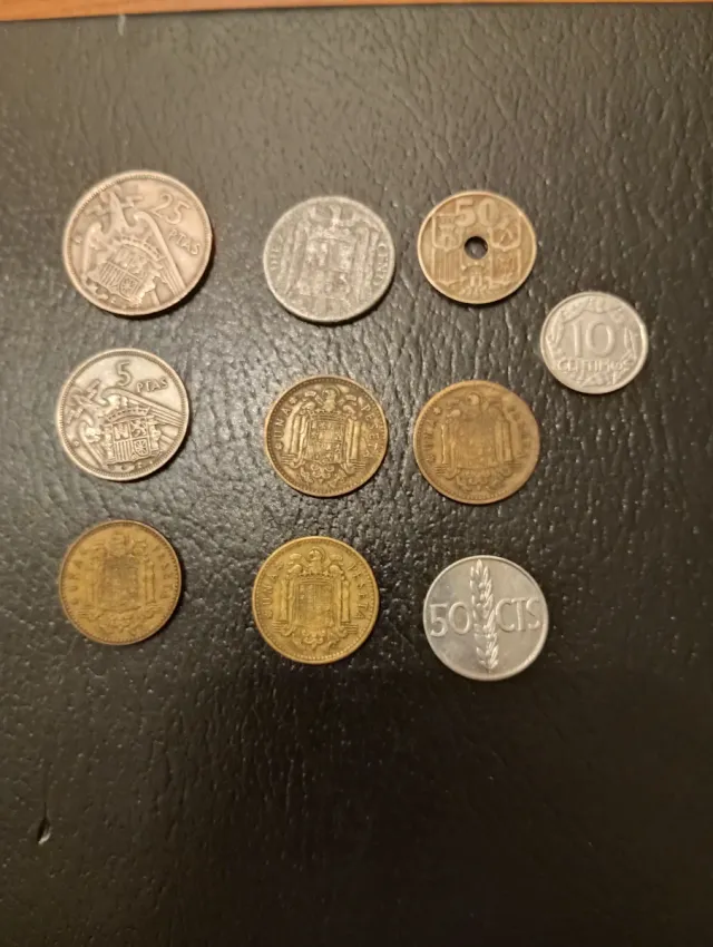 Lote 10 Monedas Pesetas Franco