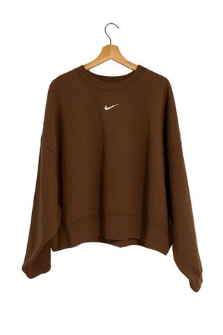 Nike Sudadera Marrón Chocolate Cropped XL