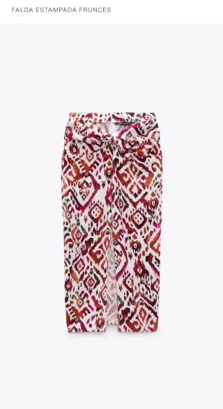 Falda midi estampada