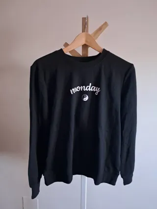 Sudadera mujer negra con estampado ONLY